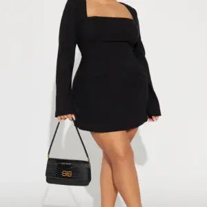 Blaire Square Neck Mini Dress - Black