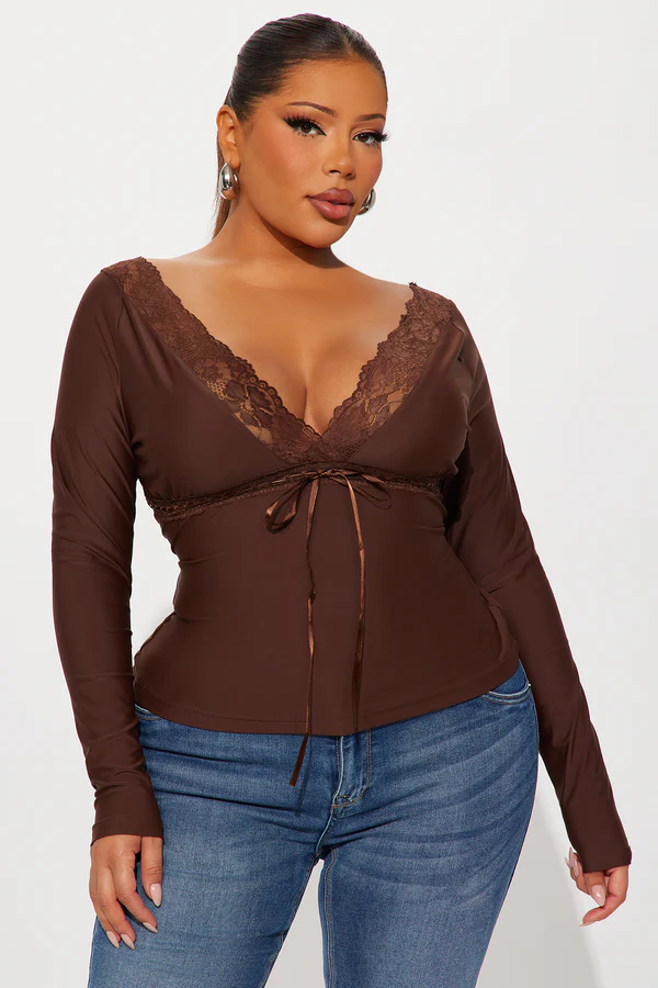 Bridget Long Sleeve Top - Chocolate