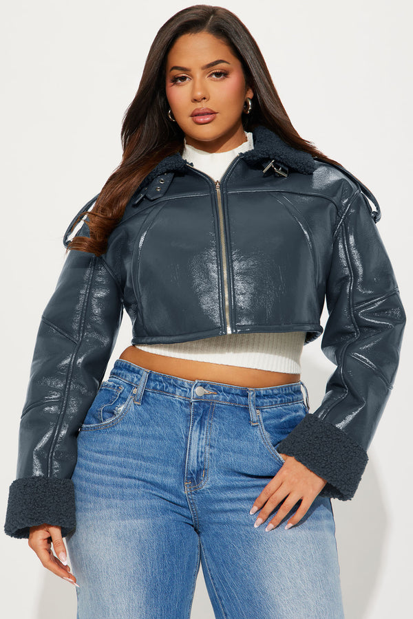Bad Influence Cropped Leather Jacket