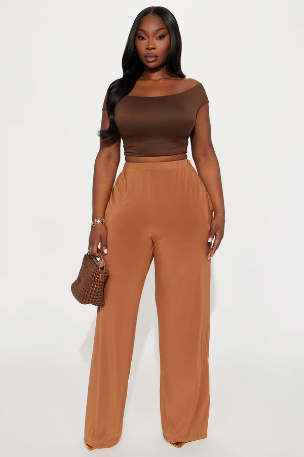 Kyandra Wide Leg Pant - Mocha