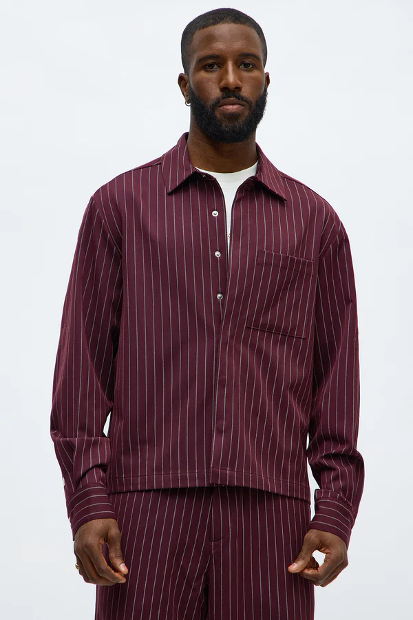Crimson Horizon Cropped Shirt